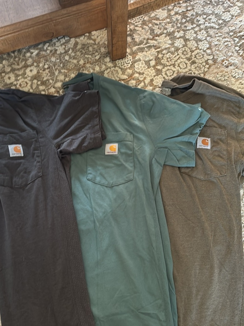 NWOT Carhartt Men's Short-Sleeve Pocket Tees in Black, Teal, and Olive